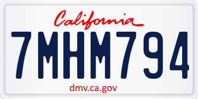 CA license plate 7MHM794