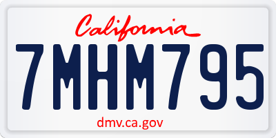 CA license plate 7MHM795