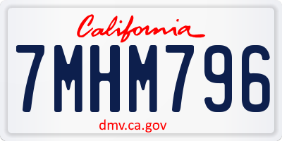 CA license plate 7MHM796