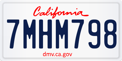 CA license plate 7MHM798