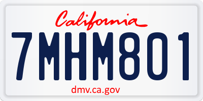 CA license plate 7MHM801