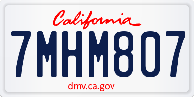 CA license plate 7MHM807
