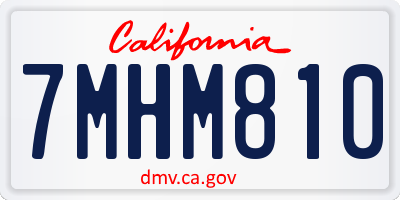 CA license plate 7MHM810