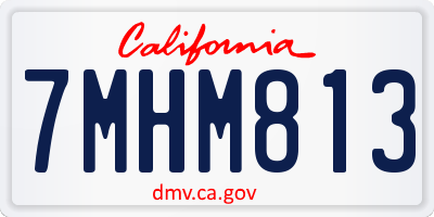 CA license plate 7MHM813
