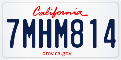 CA license plate 7MHM814