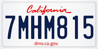 CA license plate 7MHM815