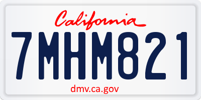 CA license plate 7MHM821