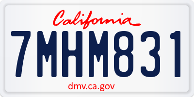 CA license plate 7MHM831