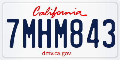 CA license plate 7MHM843