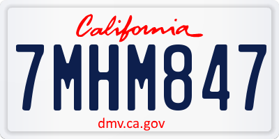 CA license plate 7MHM847