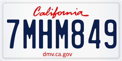 CA license plate 7MHM849