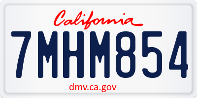 CA license plate 7MHM854