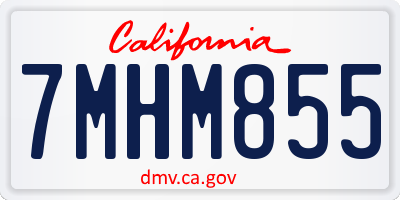 CA license plate 7MHM855