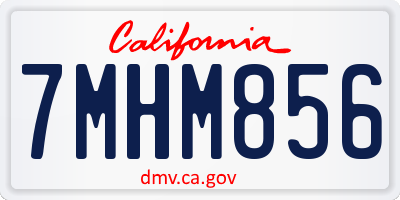 CA license plate 7MHM856