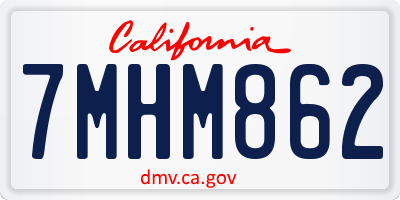 CA license plate 7MHM862