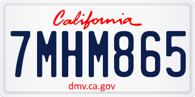 CA license plate 7MHM865