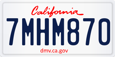 CA license plate 7MHM870