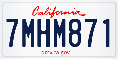 CA license plate 7MHM871