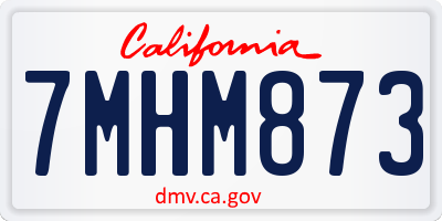CA license plate 7MHM873