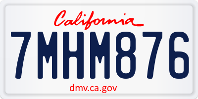 CA license plate 7MHM876