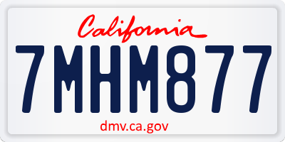 CA license plate 7MHM877