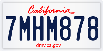 CA license plate 7MHM878