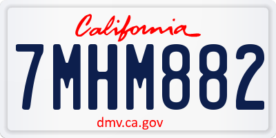CA license plate 7MHM882