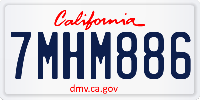 CA license plate 7MHM886