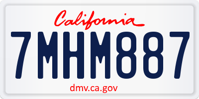 CA license plate 7MHM887