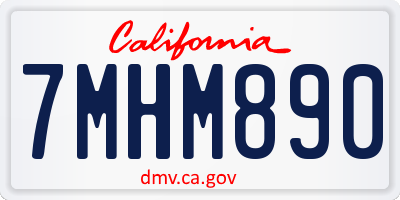 CA license plate 7MHM890