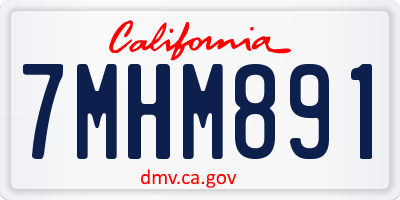 CA license plate 7MHM891