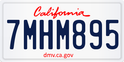 CA license plate 7MHM895