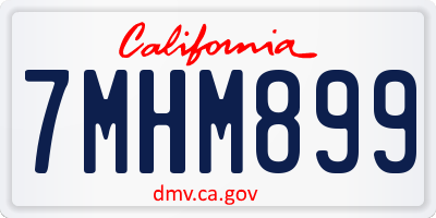CA license plate 7MHM899
