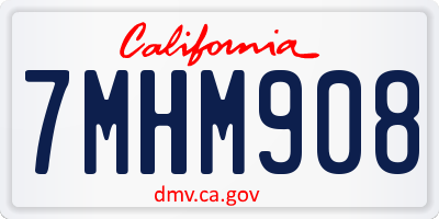 CA license plate 7MHM908