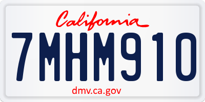 CA license plate 7MHM910
