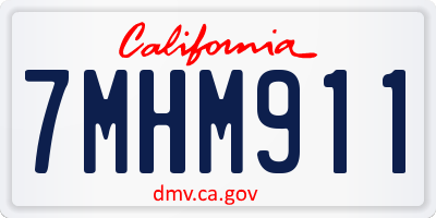 CA license plate 7MHM911