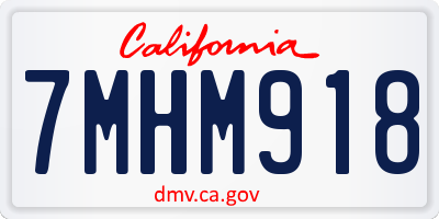 CA license plate 7MHM918