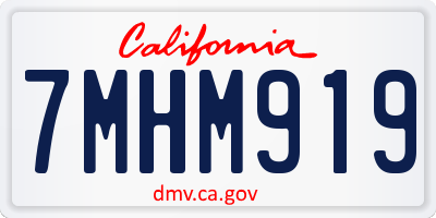 CA license plate 7MHM919
