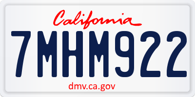 CA license plate 7MHM922
