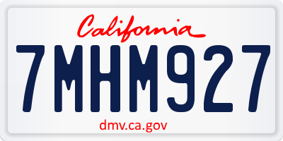 CA license plate 7MHM927