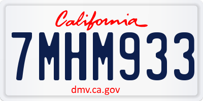 CA license plate 7MHM933