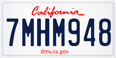 CA license plate 7MHM948