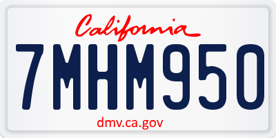 CA license plate 7MHM950
