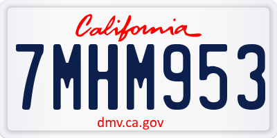 CA license plate 7MHM953