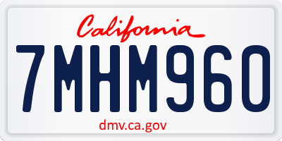 CA license plate 7MHM960