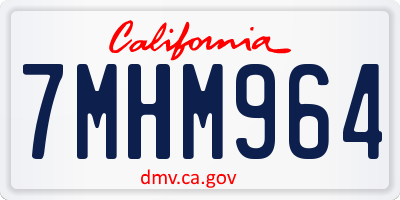 CA license plate 7MHM964