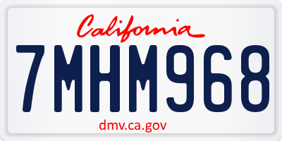 CA license plate 7MHM968