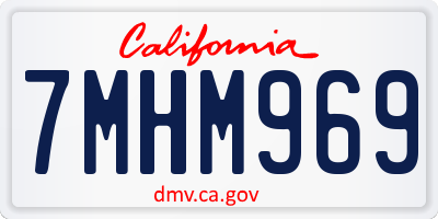 CA license plate 7MHM969