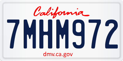 CA license plate 7MHM972