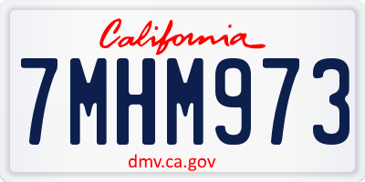 CA license plate 7MHM973